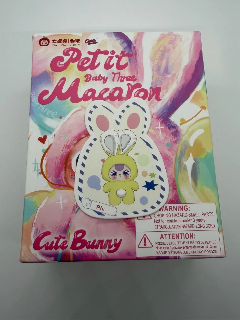 Baby Three Petit Macaron Cute Bunny Confirmed Yellow Pie Plush Keychain